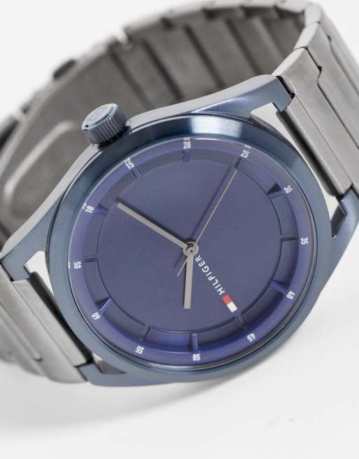 Tommy Hilfiger Collin watch in navy with silver link strap, 4 of 4