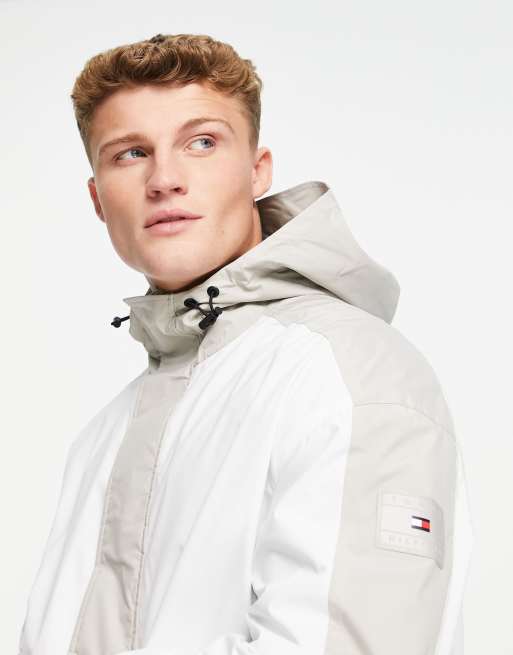 Tommy Hilfiger color block anorak in ecru