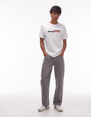 Tommy Hilfiger Color Block Graphic Logo T-shirt In White