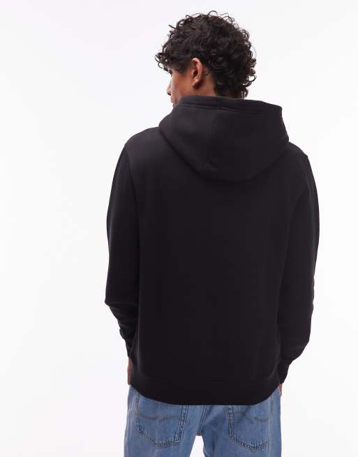 Tommy Hilfiger color block logo hoodie in black, 3 of 5