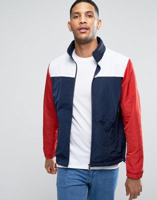 tommy hilfiger blue white and red jacket