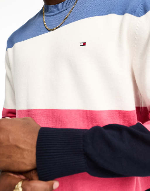 Tommy Hilfiger colour block sweatshirt in multi stripe ASOS