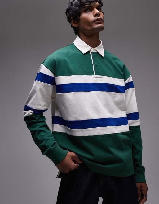 Tommy Hilfiger Colour blocked relaxed rugby shirt in multi