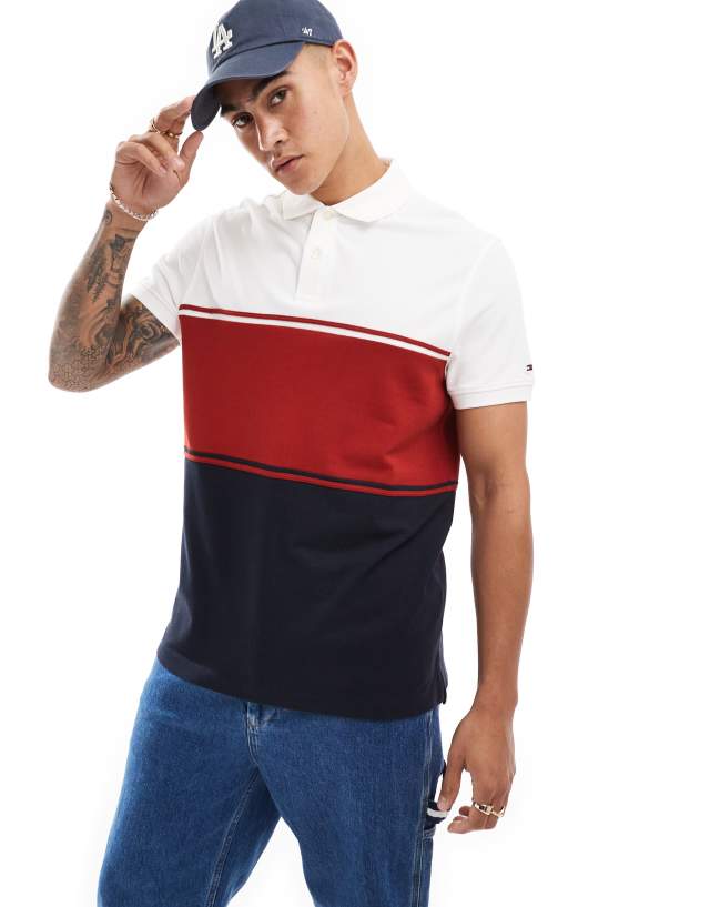 Tommy Hilfiger - colourblock polo shirt in multi