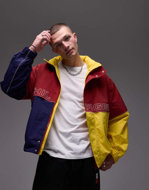 Tommy Hilfiger colourblock regatta wind jacket in red, navy, yellow