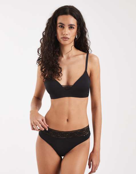 Tommy Hilfiger comfort lace thong in black - view 1