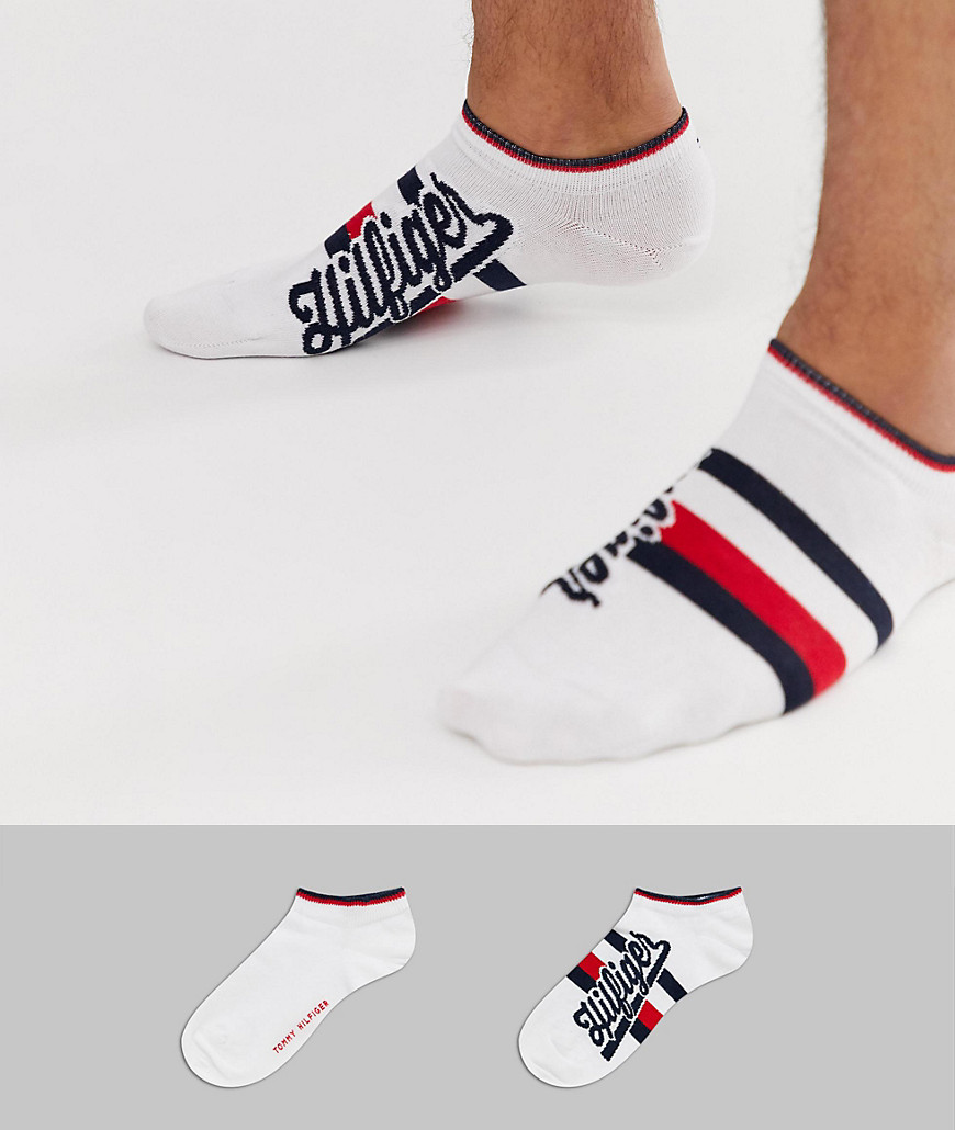 Tommy Hilfiger - Confezione da 2 calzini sportivi bianchi con logo-Bianco