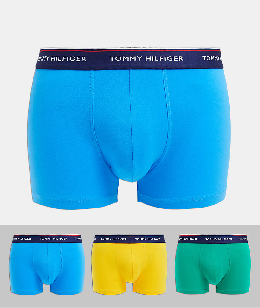 Tommy Hilfiger - Confezione da 3 boxer aderenti gialli / blu / verdi-Multicolore