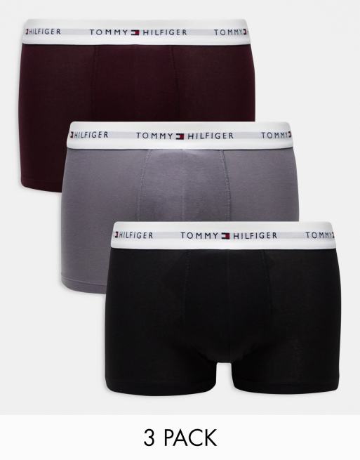 Tommy Hilfiger - Confezione da 3 paia di boxer aderenti multicolore con elastico in vita con logo