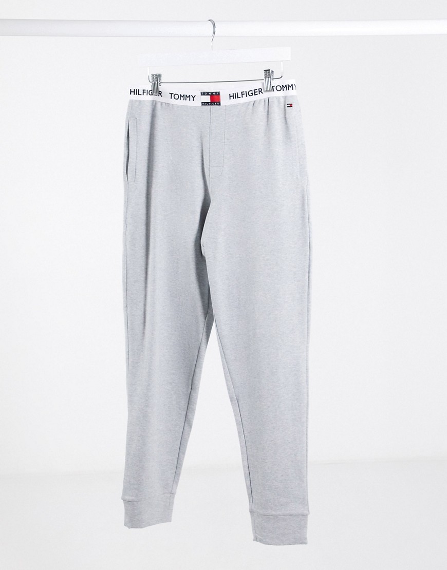Tommy Hilfiger contrast band 85' lounge joggers in grey
