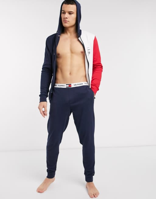 Tommy Hilfiger contrast band 85 lounge joggers in navy ASOS