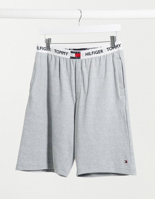 Tommy Hilfiger contrast band 85' lounge shorts in grey