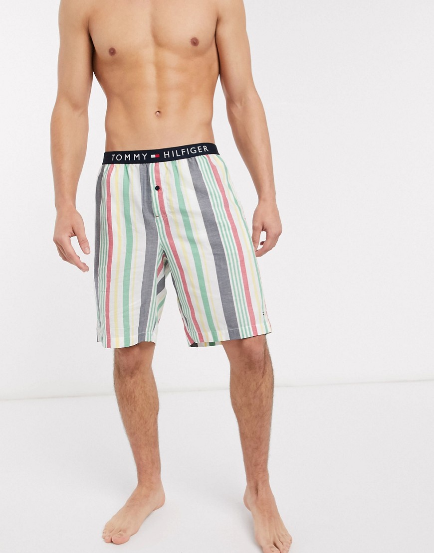 Tommy Hilfiger contrast band striped lounge shorts in multi