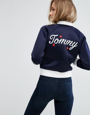 tommy jeans bomber jacket with back logo