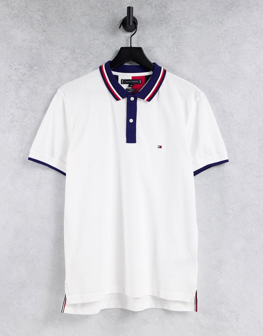 Tommy Hilfiger contrast placket polo shirt-White