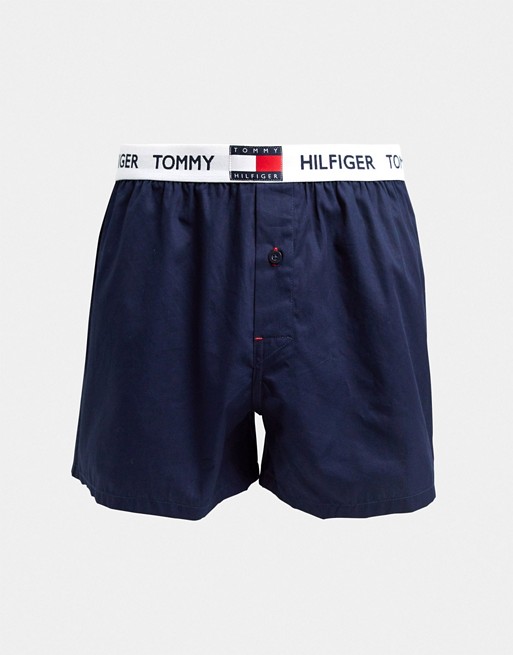 Tommy Hilfiger contrast waistband woven boxers in navy