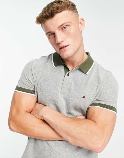 Tommy Hilfiger - Cool - Armygrøn Oxford-poloskjorte i regular fit