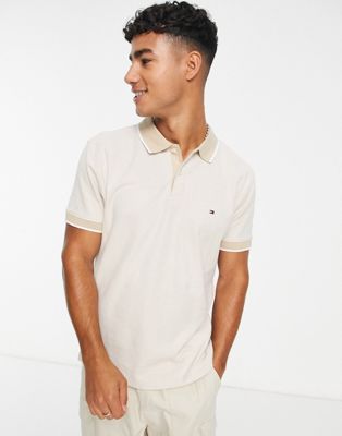 Tommy Hilfiger cool oxford regular polo shirt in beige