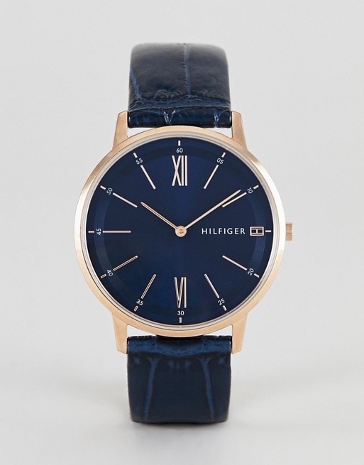 Tommy Hilfiger Cooper leather watch 41mm