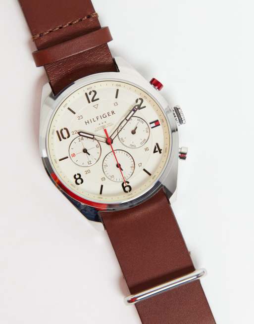 Montre tommy hilfiger marron hot sale