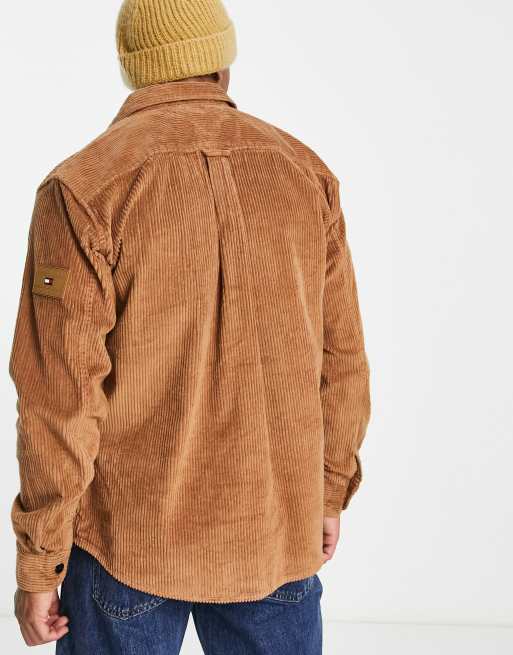 Tommy Hilfiger – Cord-Hemdjacke in khaki-Hellbraun, 2 von 4
