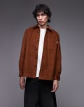 [Tommy Hilfiger] Tommy Hilfiger corduroy overshirt in brown-Neutral M Hickory