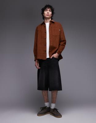 Tommy Hilfiger Corduroy Overshirt In Brown