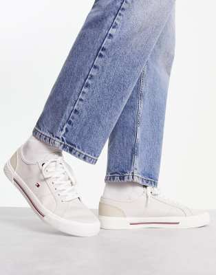  core corporate canvas sneakers in beige