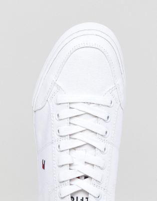 tommy hilfiger core corporate canvas trainers in white