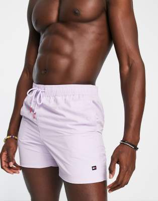 Tommy Hilfiger core flag logo nylon swim shorts in lilac