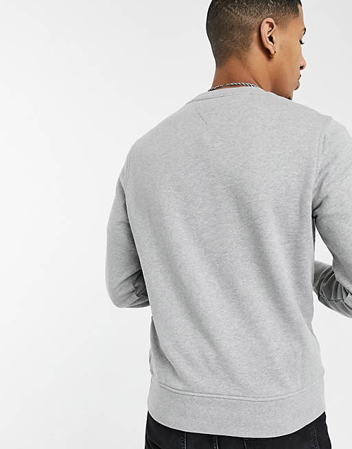 in gray sweatshirt | ASOS Hilfiger logo core Tommy