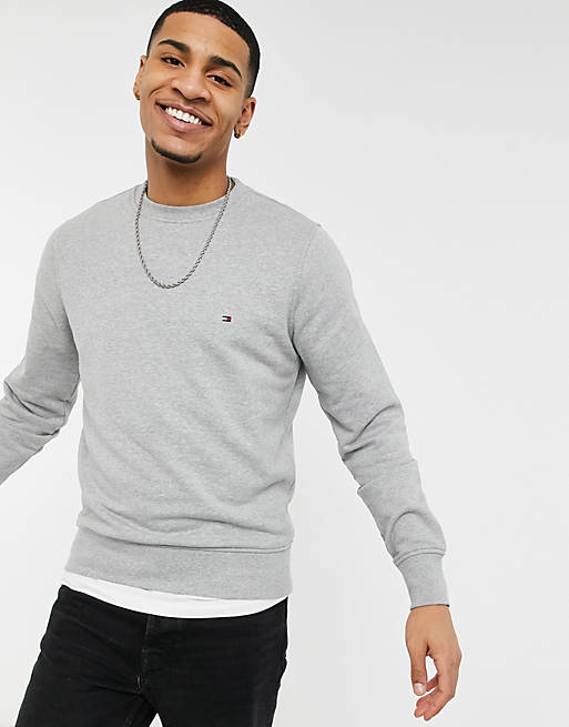 Tommy Hilfiger core logo sweatshirt in gray | ASOS