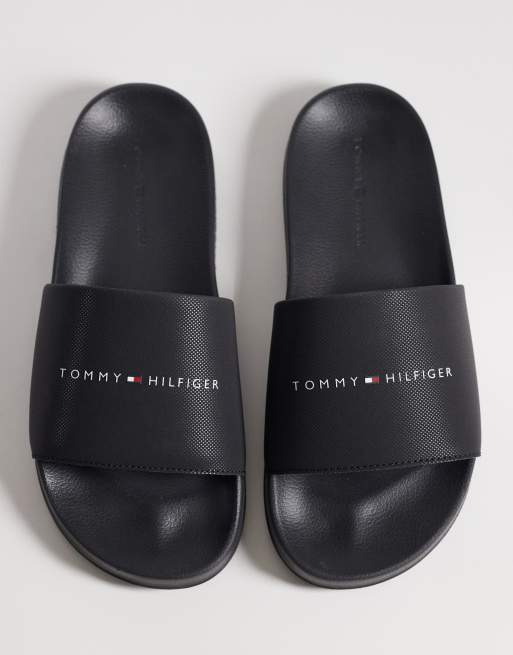 Tommy Hilfiger - Core - Sorte sliders med logo