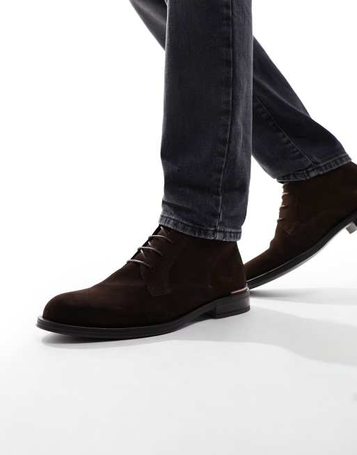 pille Bestemt forråde Tommy Hilfiger core suede leather boots in cocoa | ASOS