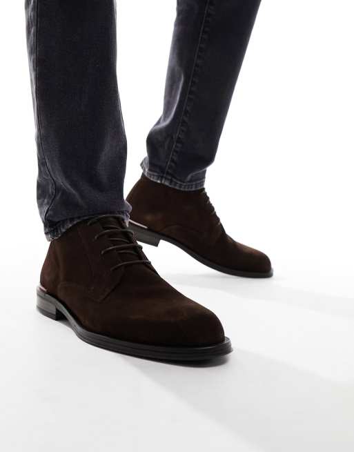 Tommy hilfiger shop brown leather boots