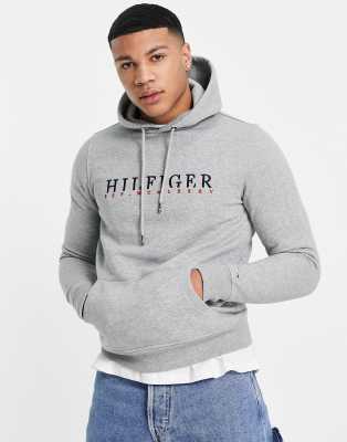 Tommy Hilfiger corp graphic hoodie in grey - ASOS Price Checker