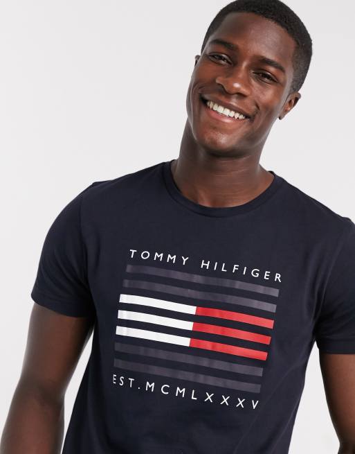 Tommy Hilfiger corp flag lines logo navy | ASOS