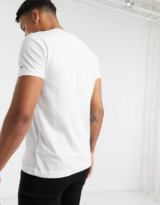 tommy jeans coloured lines logo tee white