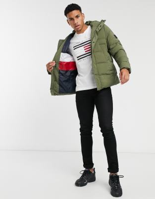 tommy jeans coloured lines logo tee white