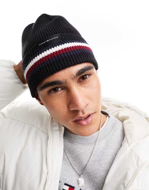 Tommy Hilfiger corporate beanie in black | ASOS