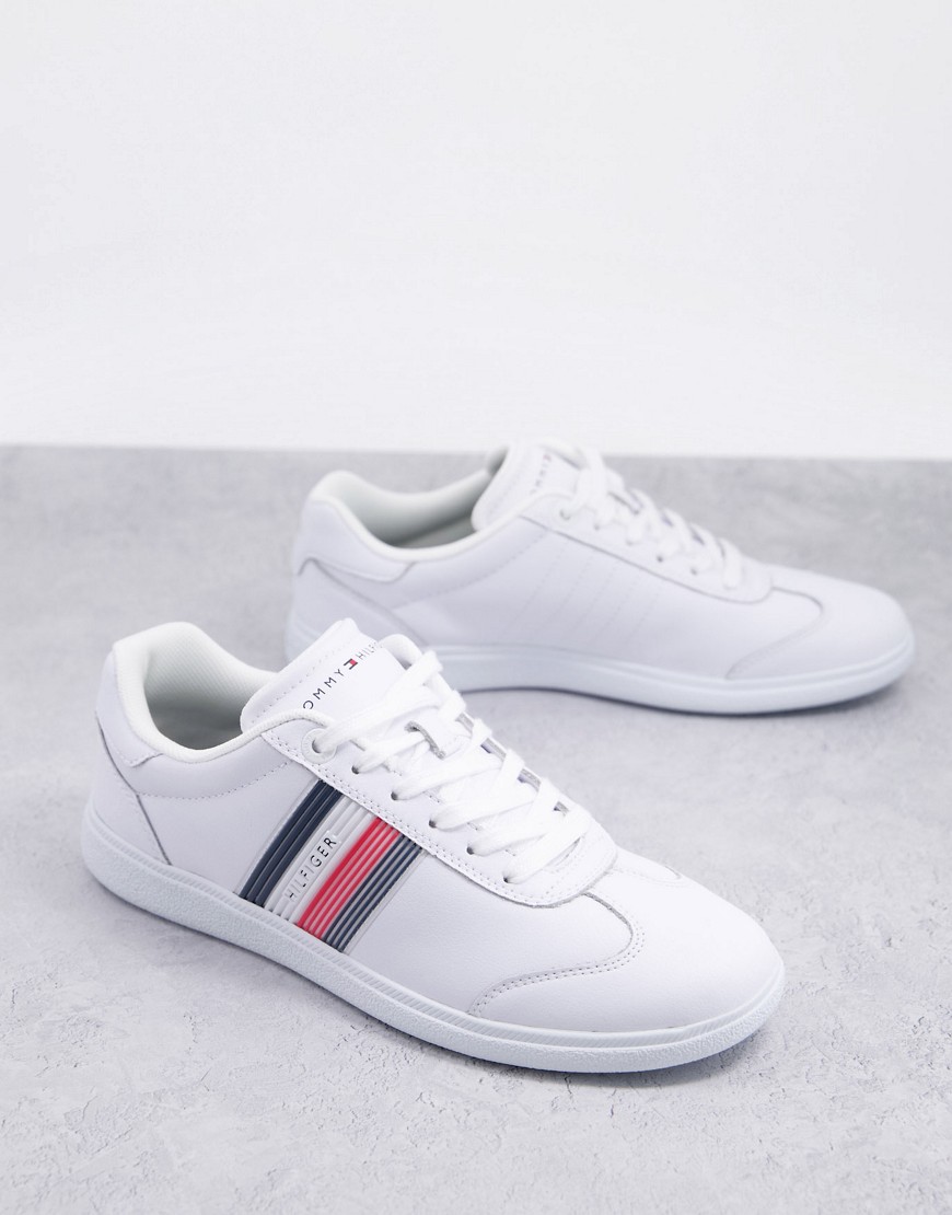 Tommy Hilfiger corporate leather cupsole with side flag logo in white
