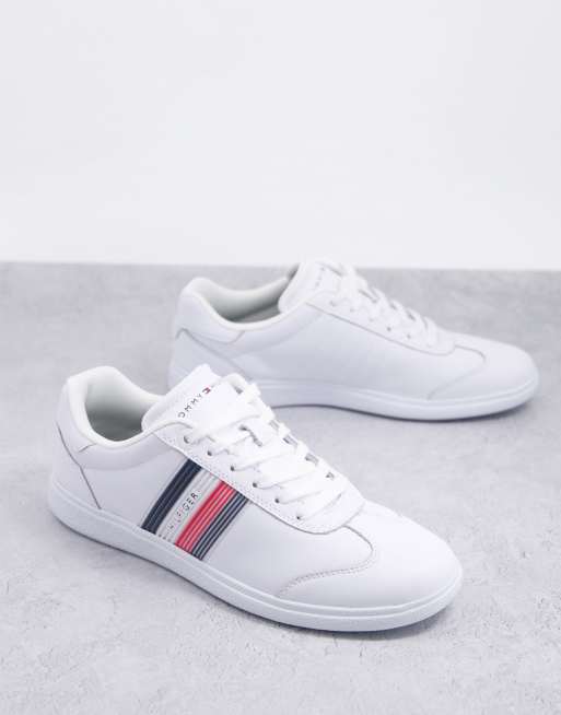 Tommy Hilfiger corporate leather cupsole with side flag logo in white ...