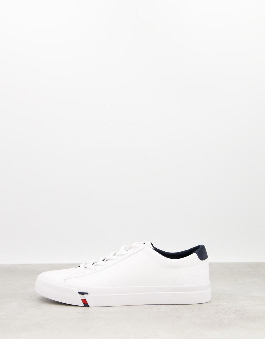 Tommy Hilfiger corporate leather trainer in white