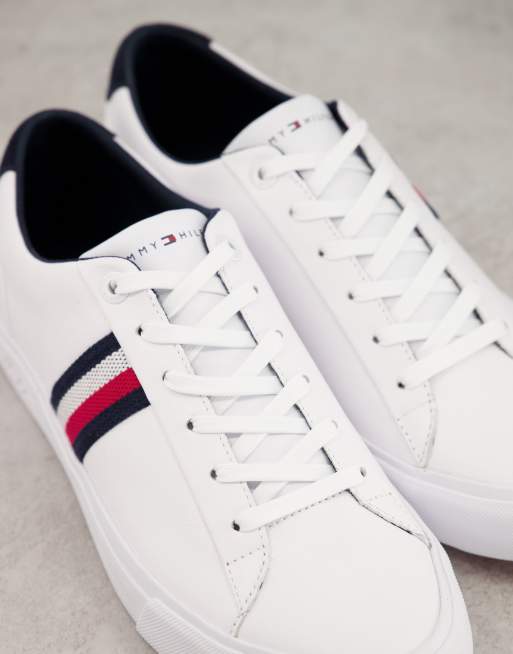 Tommy Hilfiger – Corporate – Ledersneaker mit seitlichem Logo in Weiß, 4 von 4