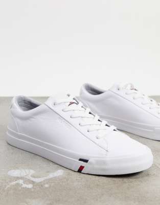 tommy hilfiger white leather sneakers