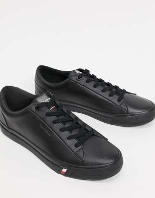 tommy embossed leather trainers