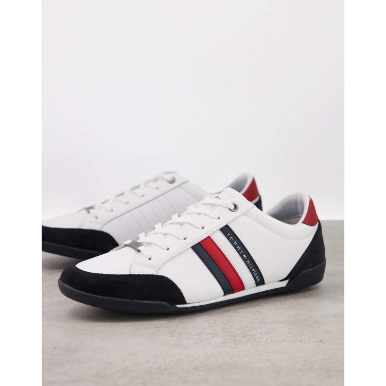 Tommy Hilfiger corporate material mix cupsole trainers in white ASOS