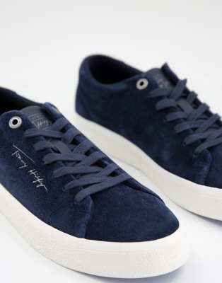 navy blue suede trainers