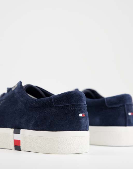 Tommy Hilfiger corporate modern suede trainers in navy