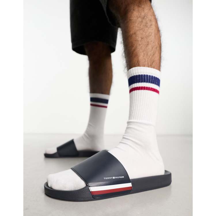 Tommy Hilfiger corporate pool sliders in desert sky ASOS